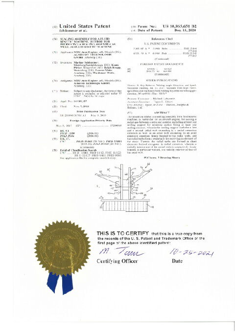 US Patent No. 10,865,651 B2 