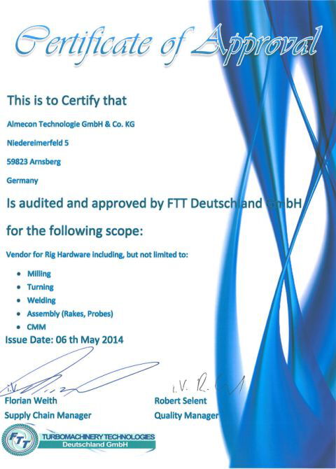 Certificate of Approval FTT 
